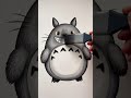 Painting Cute Totoro (Studio Ghibli Character) | Ink Art #Ghibli #SatisfyingArt #InkArt #AnimeArt