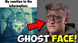 GHOST TIKTOK STARING MEME FACE ORIGINAL SCENE FROM CALL OF DUTY MODERN  WARFARE 2 CAMPAIGN 