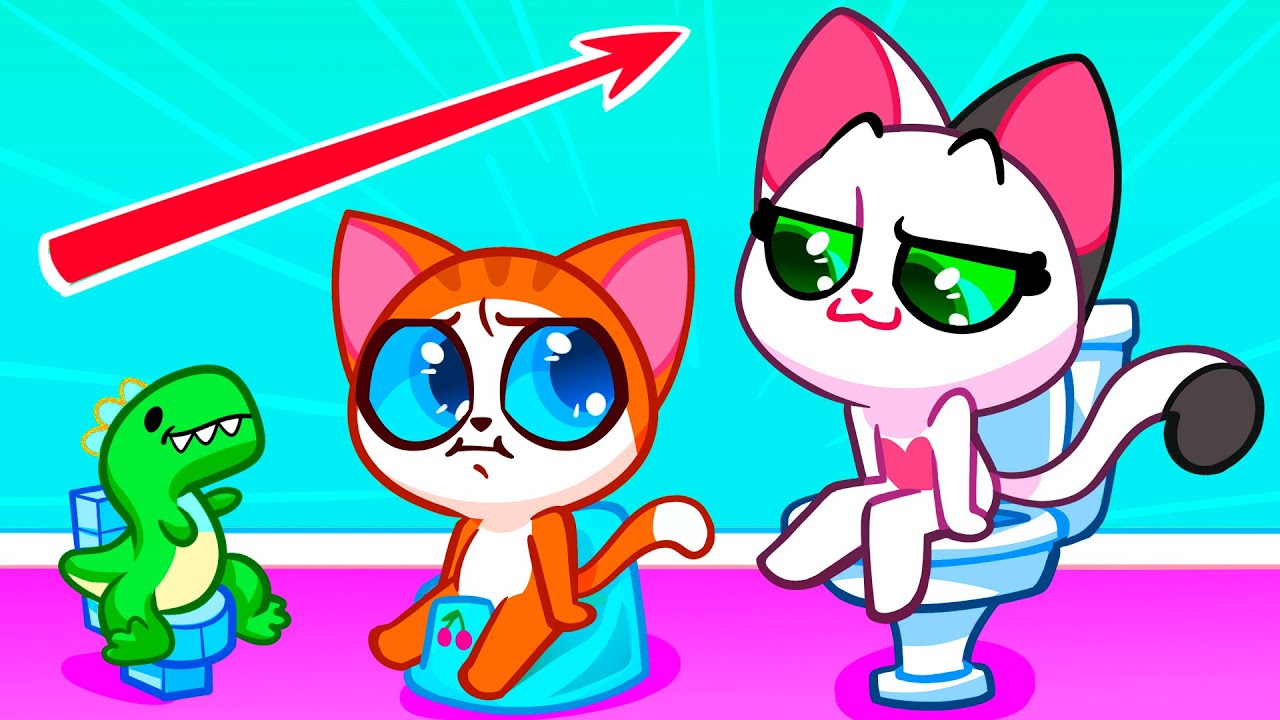 Potty Trainings Lessons for Kids🚽Cat Toddler Cartoon by Purr-Purr ...