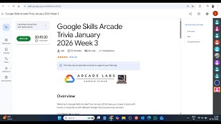 Google Skills Arcade Trivia January 2026 Week 3 || Lab Solution || Google Cloud Arcade 2026