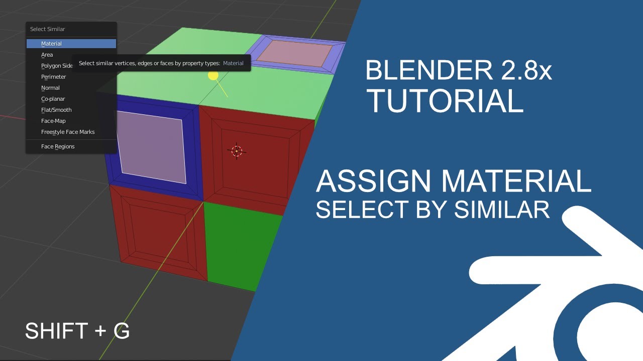 Lave Forbigående gispende Blender Tutorial: Assign Material to faces and select material by similar -  YouTube
