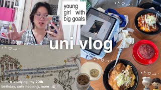 Uni Vlog Study With Me, My 20Th Birthday, Cafe Hopping, & More 𓏲.