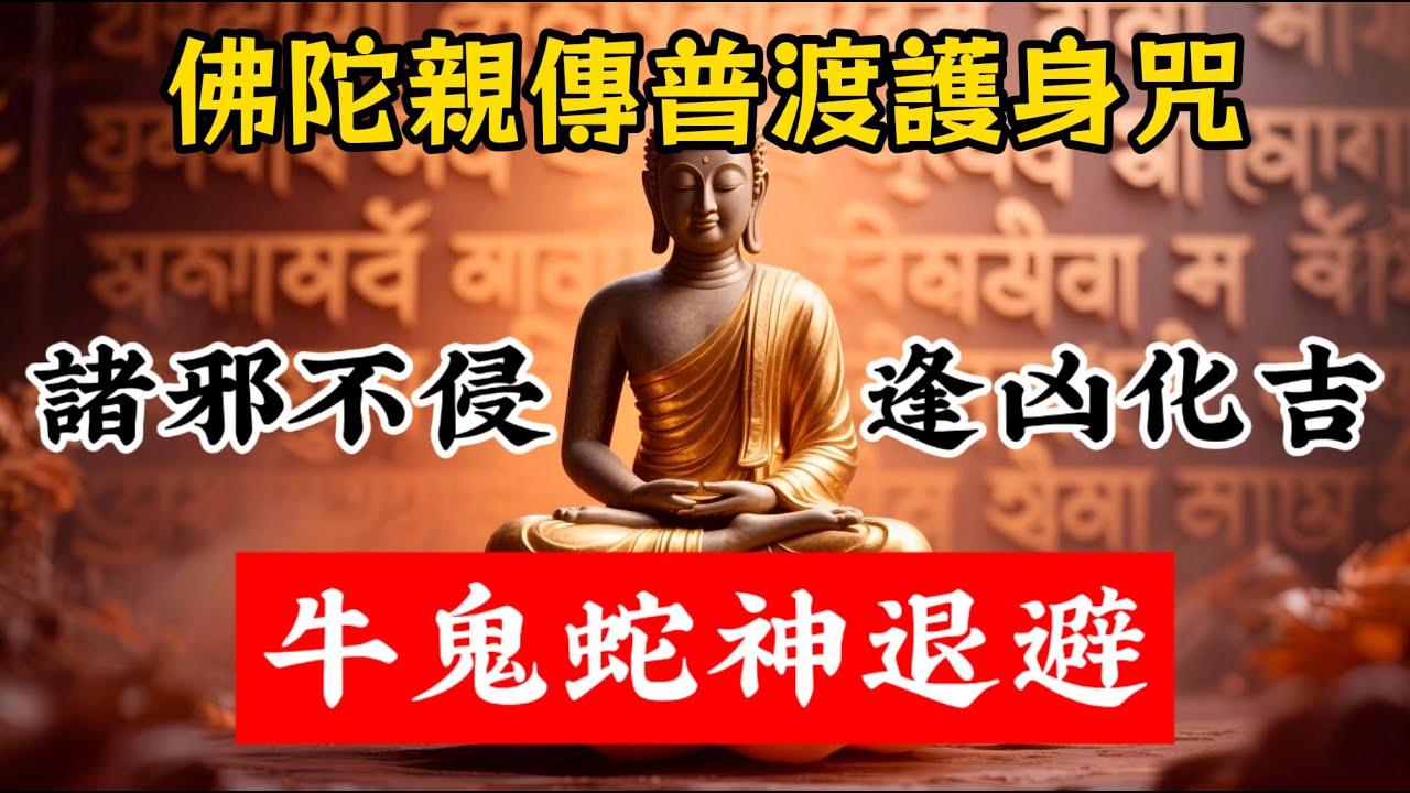 佛陀開示普渡護身咒！危急時默念三遍，牛鬼蛇神退避，諸邪不侵，逢凶化吉