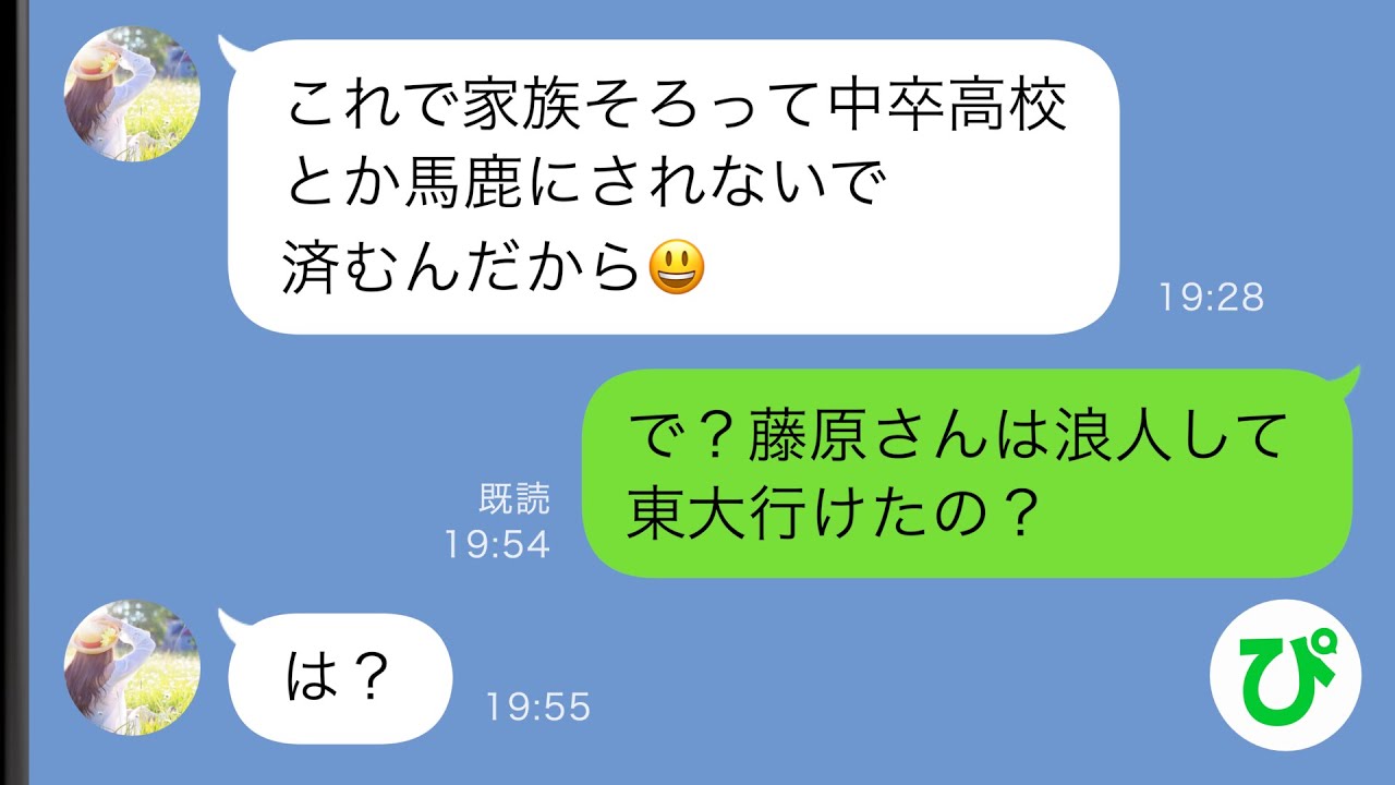 【LINE】高学歴自慢女との再会。反論できない馬鹿はどっち？【総集編】