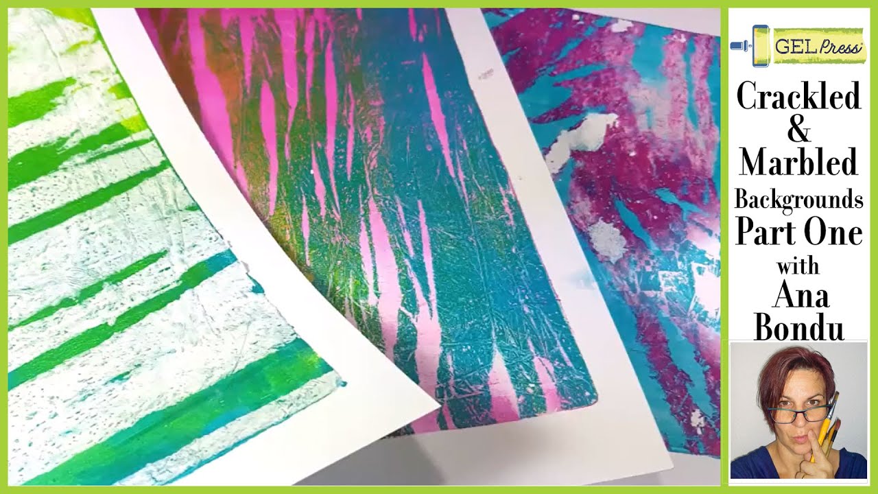 Gel Press Creating Marble and Crackle effects part one by Ana Bondu