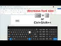 Shortcuts to increase and decrease font size in word