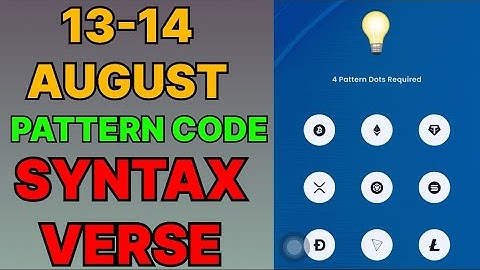 13 & 14 August Syntax Verse Daily Vault Pattern Code | Syntax Verse Quiz Answer 13 August | #syntax 