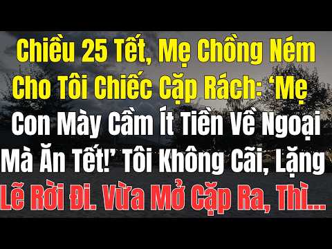 Chiều 25 Tết, Mẹ Chồng Ném Cho Tôi Chiếc Cặp Rách: “Mẹ Con Mày Cầm Ít Tiền Về Ngoại Mà Ăn Tết!”