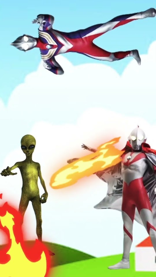 Upin Ipin ultraman Jack & tiga vs alien jah4t#shorts #ultraman #upinipin