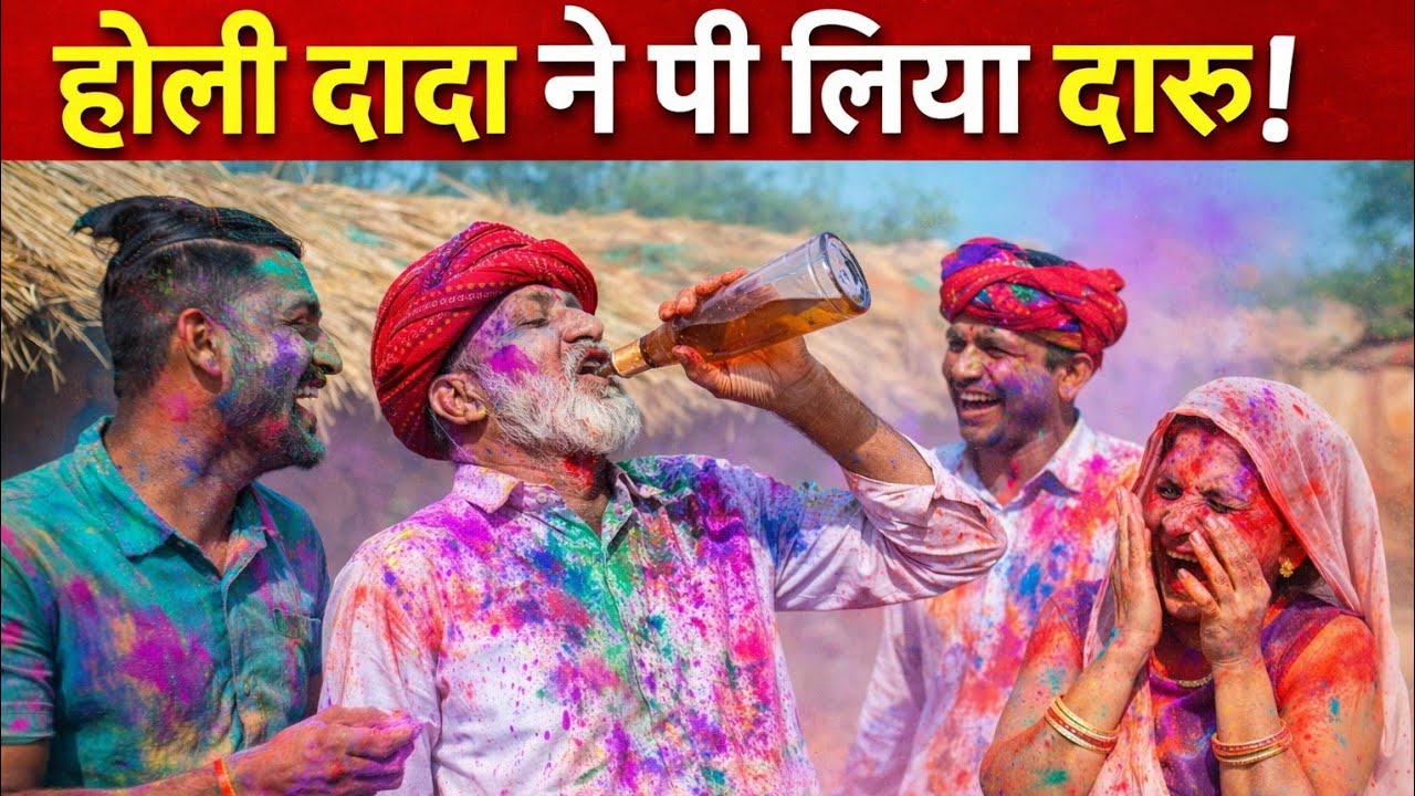 होली पर दादा ने पी लिया दारू || Rajashani marwadi comedy || RJ comedy film video 