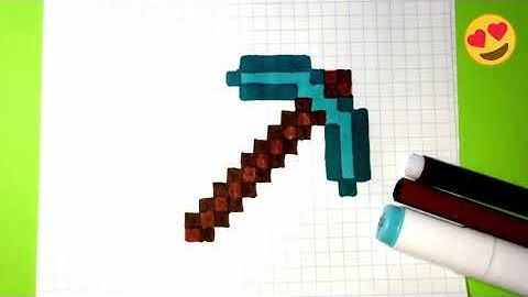 How to Draw a Diamond Pickaxe from Minecraft #draw #diamond #pickaxe #minecraft