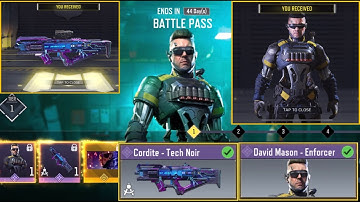 Unlocking NEW! Season 1 Cod Mobile Battle Pass(David Mason - Enforcer) (Cordite - Tech Noir)