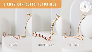 3 Easy Ear Cuffs Tutorial | DIY Ear Cuff with Beads | No Piercing Wire and Wirewrap Jewelry