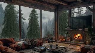 Gentle Rain & Fireplace Sounds | Cozy ASMR Ambience for Better Sleep 🎧😊😴 Nature Sounds 🔥☔