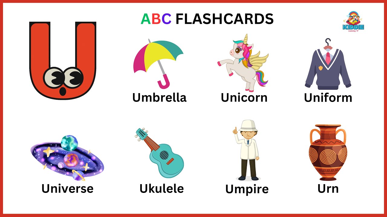 ABC Flashcards for Toddlers- Toddler Learning Video | Letter U 