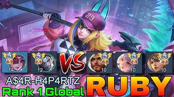 Ruby VS Top Tier Enemies - Top 1 Global Ruby by A$4R-H4P4RTZ - Mobile Legends 