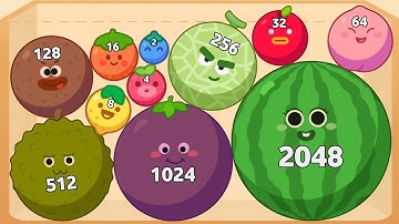 Fruit Merge Drop 🍉 Watermelon Game ASMR Gameplay | Satisfying 2048 Fruit Merge Puzzle (Android iOS)