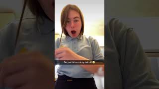 Girl Accidentally Cuts Hair While Opening Parcel - 1674269
