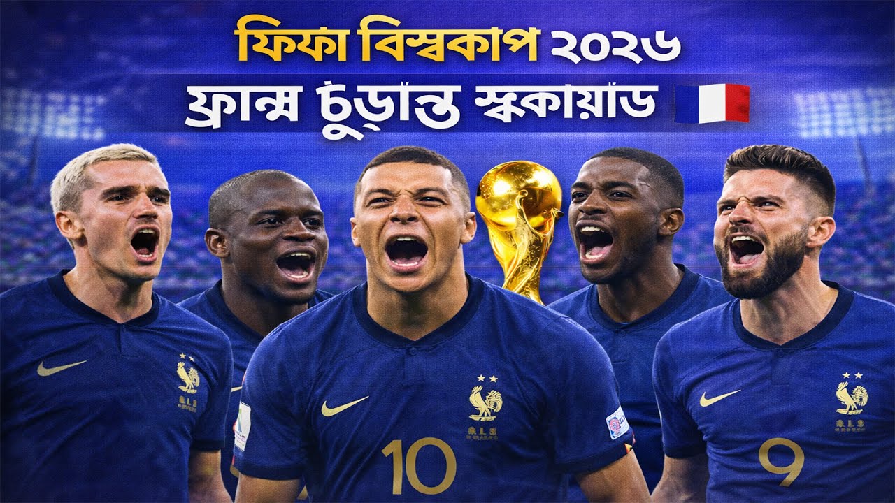 ফিফা বিশ্বকাপ ২০২৬ ফ্রান্স স্কোয়াড 🇫🇷 | সম্পূর্ণ দলের তালিকা ও তারকা খেলোয়াড়রা