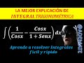 Integral trigonométrica 81| integral de (1/(Cosx)-(Cosx)/(1+Senx))dx | identidades trigonométricas