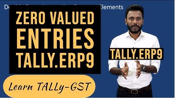 Zero Valued Entries in Tally.ERP9 I Vedanta Educational Academy