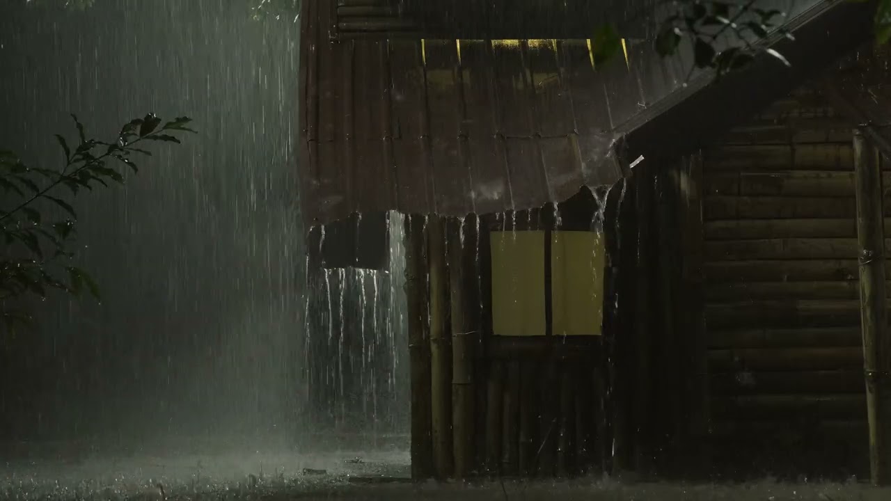 Deep Sleep Instantly 🌧️ Rain Sounds on Metal Roof & Powerful Thunder at Night