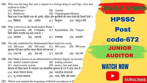 HPSSC//Post code 672//Junior Auditor #Hpssc previous year question paper #hpssc
