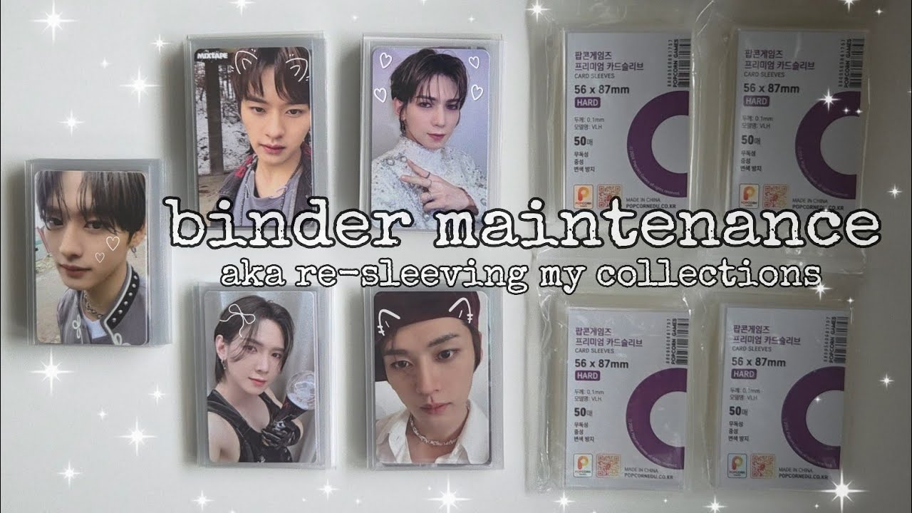 BINDER MAINTENANCE #3 aka re-sleeving my Lee Know and Yeosang collection