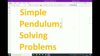 Physics : - ( Simple Pendulum ; Solving problems ) - 24. #simplependulum