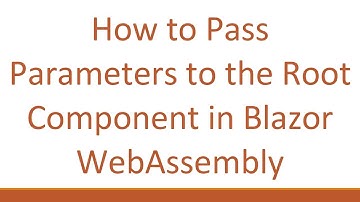 How to Pass Parameters to the Root Component in Blazor WebAssembly