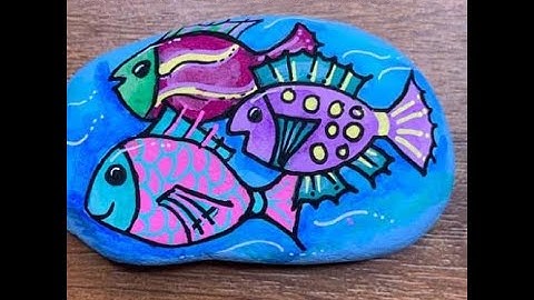 Tropical Fish -Rock painting tutorial