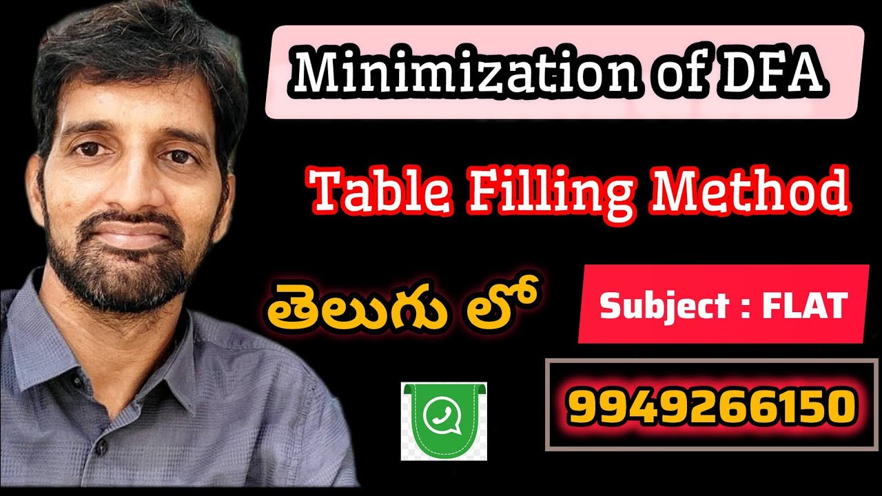 Minimization of DFA using Myhill–Nerode Theorem | Table Filling Method ...