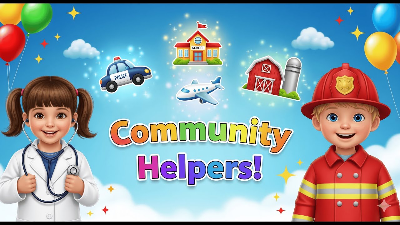 Community Helpers for Kids 👩‍🚒👮‍♂️👩‍⚕️ | Doctor, Teacher, Firefighter ...