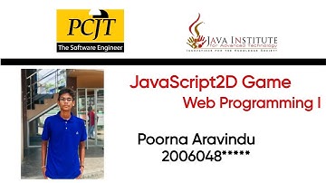 JavaScript 2D Game Development | Java Institute | Poorna Aravindu