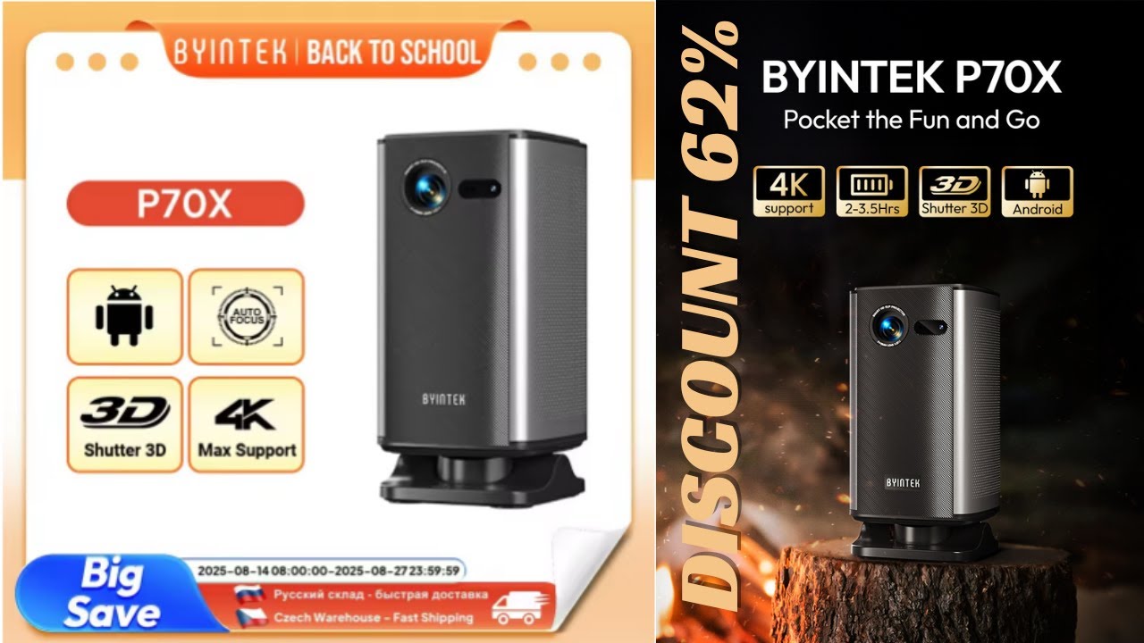 BYINTEK P70X Portable Mini Projector Review - YouTube