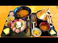 【岐阜大盛り】Eランチ(海鮮五種丼・かに汁)酢飯大盛・ミックス丼ご飯大盛/安田水産和食処はなみずき【岐阜県海津市平田町者結】