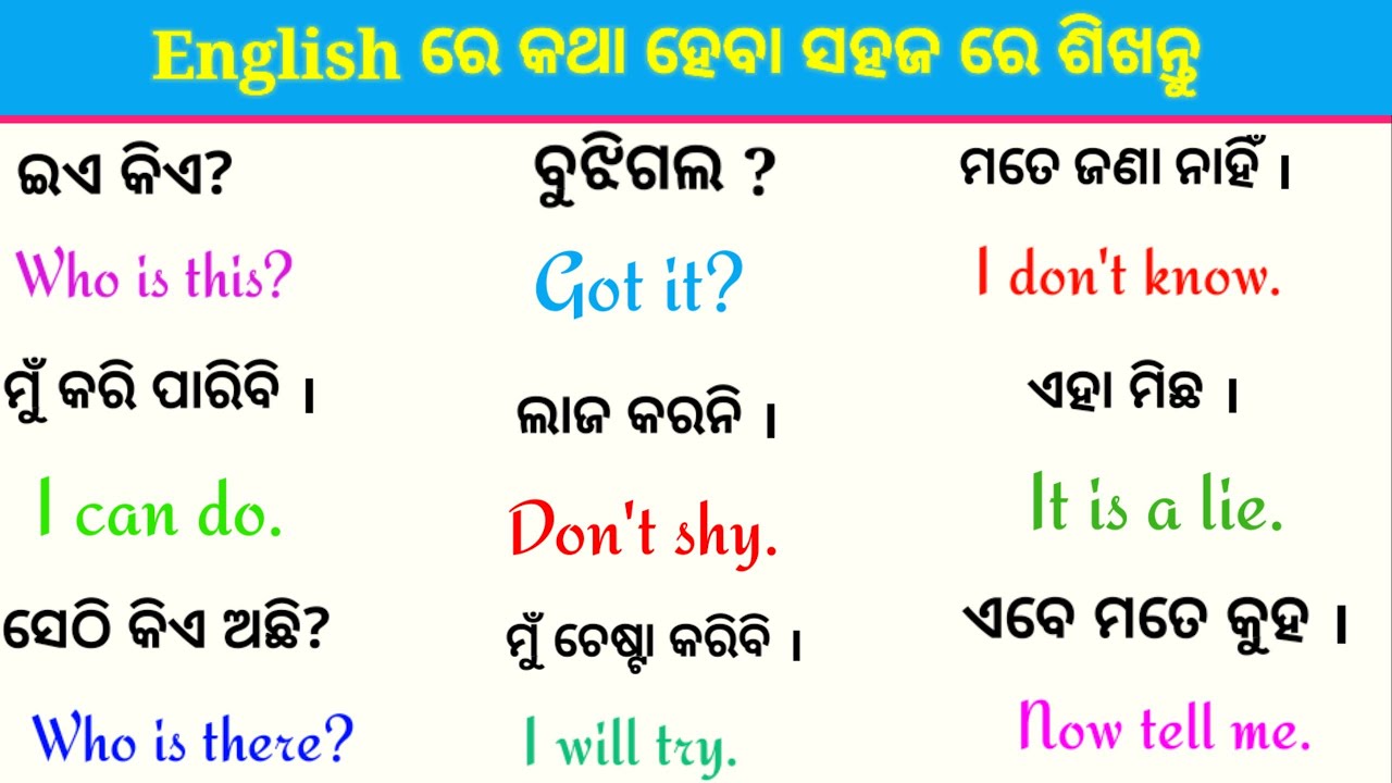 Best Spoken English in Odia/ english speaking practice/english odia translation trick/learn english