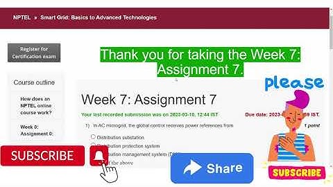 Smart Grid: Basics to Advanced Technologies Week 7 Assignment 7 Nptel Answer || Nptel 2023 Solution