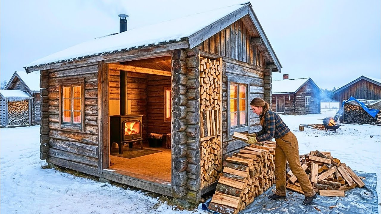 She Stacked Firewood Inside Her Walls — It Dried, Insulated, and Burned Cleaner Than Any Shed Wood