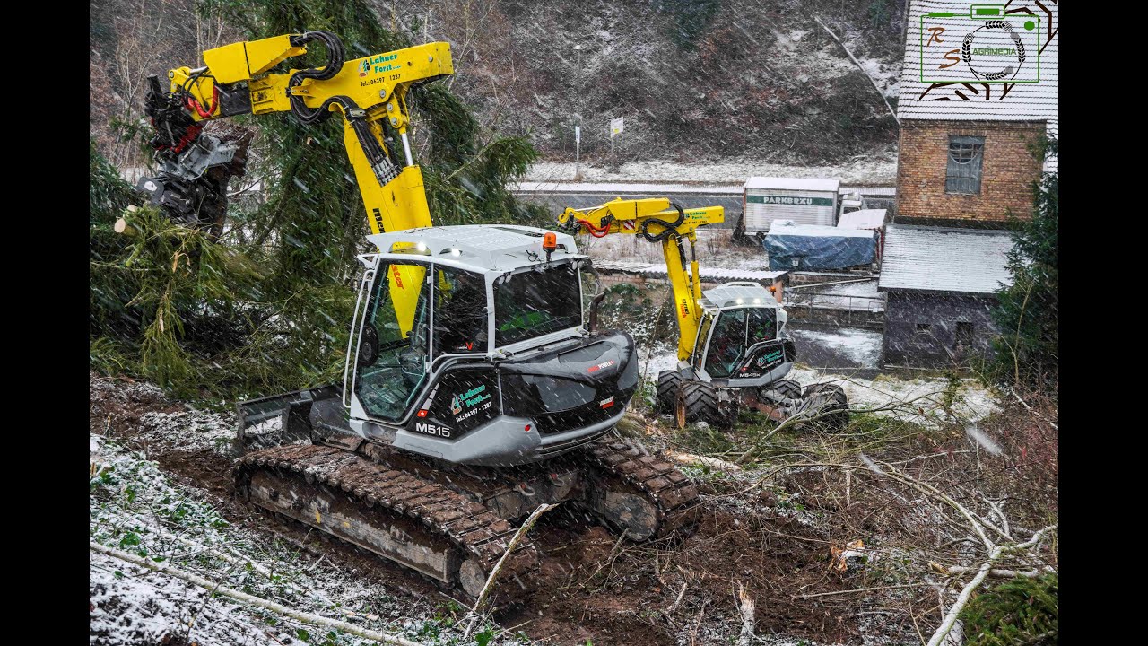 Doppelte Menzi Power im Steilhang 💪/ Menzi Muck M545X/ Menzi Master M 515/ Lahner Forst