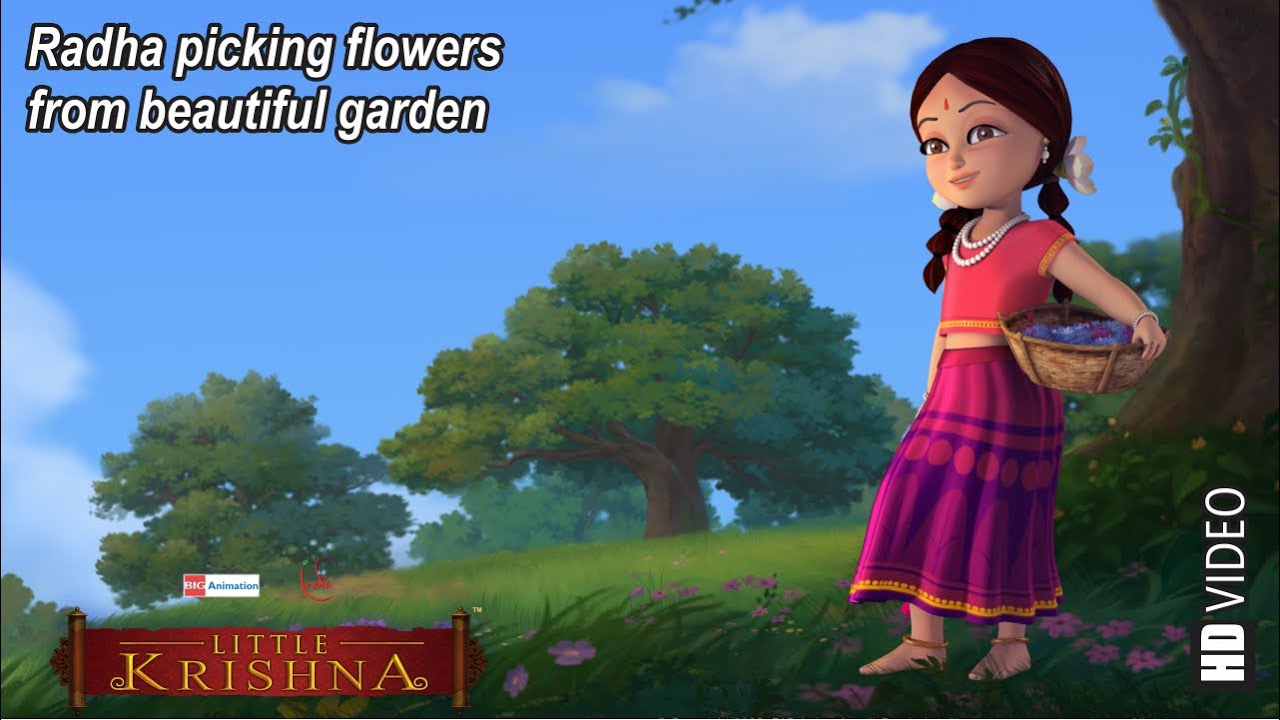 Radha picking flowers from beautiful garden - YouTube