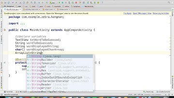 Java - Declare Variables  | Hangman Android App