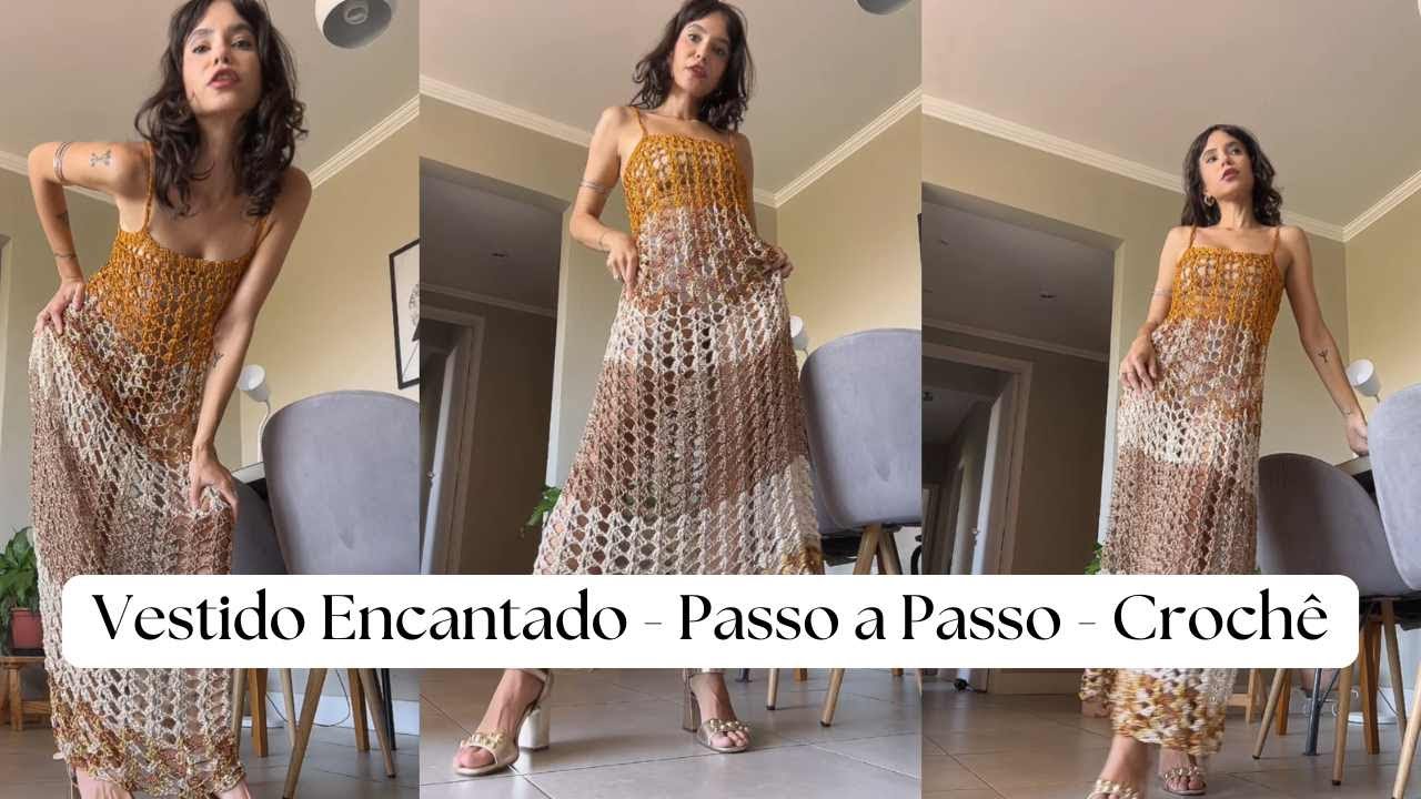 VESTIDO ENCANTADO  - PAP CROCHE Tutorial  - Passo a passo