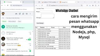 cara mengirim pesan whatsapp menggunakan nodejs, php, mysql && html ||#tutorial WhatsApp Chatbot
