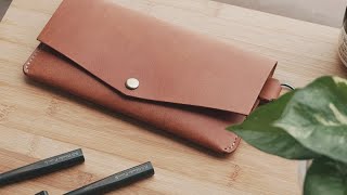 Making a Handmade Long Leather Wallet with PDF pattern