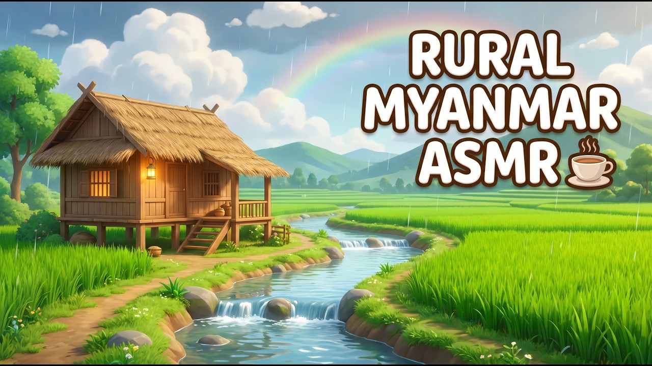 ASMR 8 Mins of Peaceful Village Life & Slow Living in Myanmar #villagelife  Life Myanmar#asmr