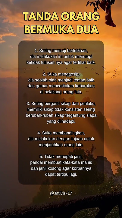 Tanda orang bermuka dua #story #motivasi #quotes #dakwah #inspiration