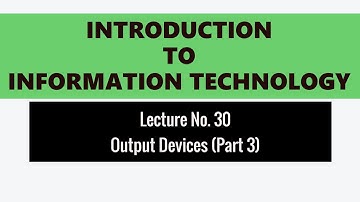Impact and Non-Impact Printers - Lecture No. 30