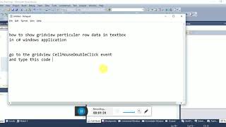 gridview perticuler row data in textbox in c# windows application