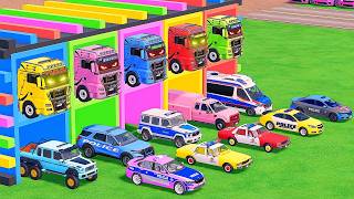 TRANSPORTING ALL POLICE CARS & EMERGENCY AMBULANCE VEHICLES WITH MERCEDES-BENZ TRUCKS | FS22 #327 screenshot 4